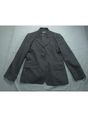 Brooks Brothers Blazer Womens 8 Gray Jacket Three Button Wool Suit Vintage USA